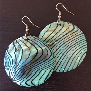 Turquoise shell drop earrings